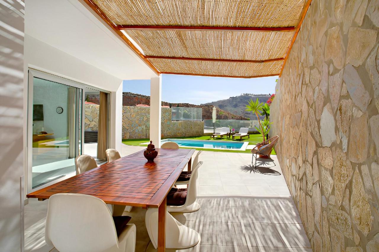 Dream Villa With Heated Pool, Rooftop & Ocean Views Mogán Екстериор снимка