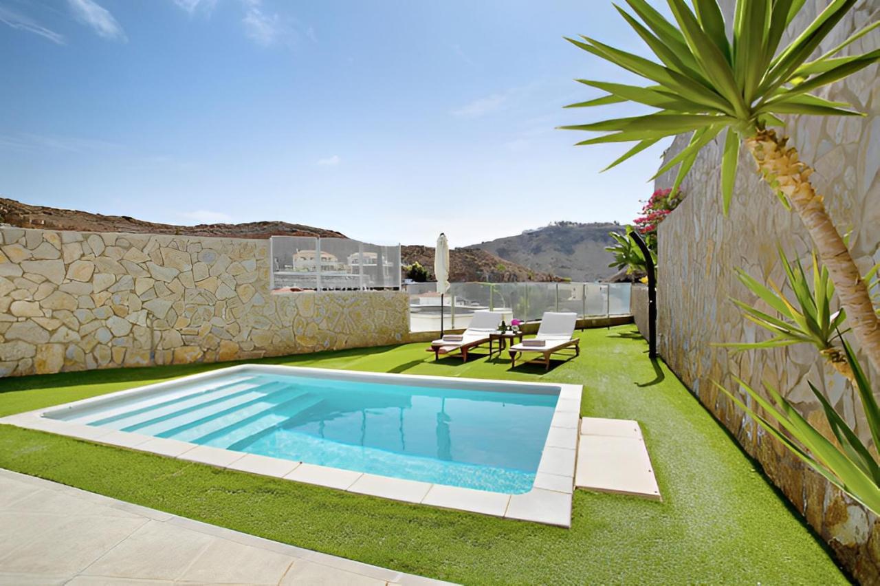Dream Villa With Heated Pool, Rooftop & Ocean Views Mogán Екстериор снимка