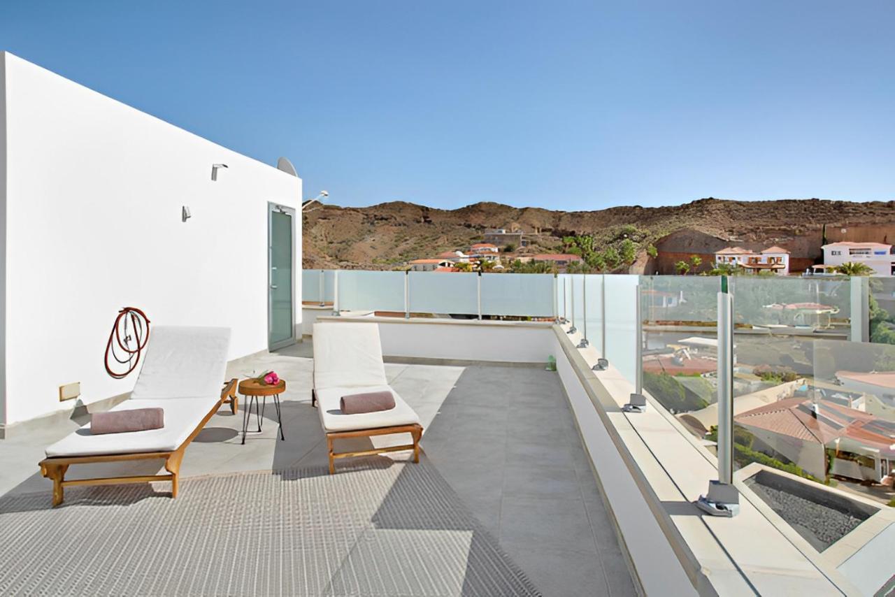 Dream Villa With Heated Pool, Rooftop & Ocean Views Mogán Екстериор снимка