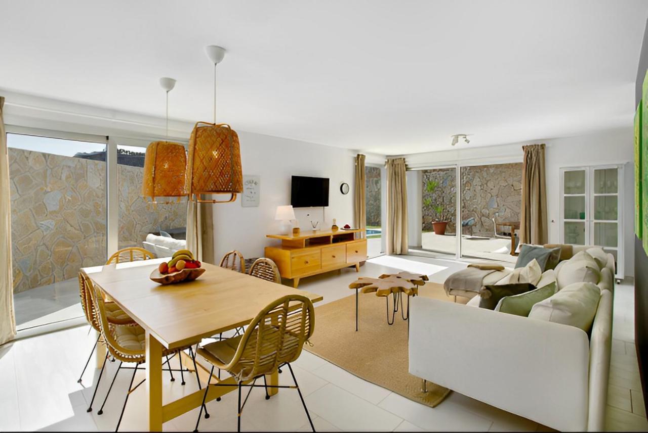 Dream Villa With Heated Pool, Rooftop & Ocean Views Mogán Екстериор снимка